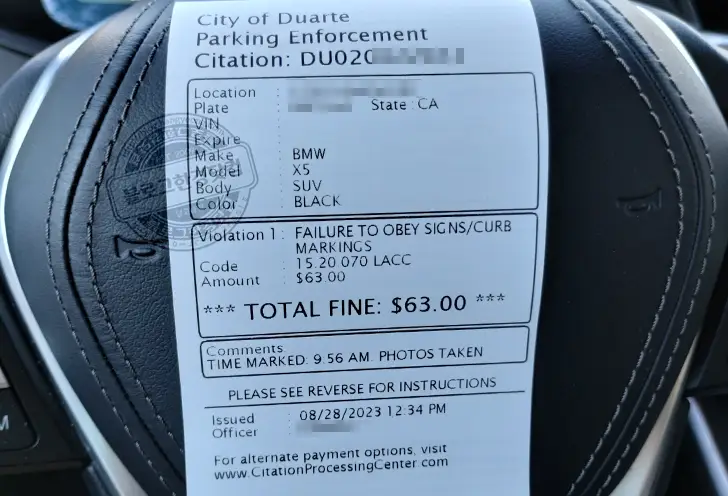 로스엔젤레스 주차위반 딱지 발부 과태료 납부 후기