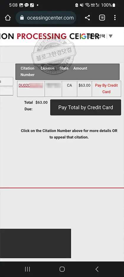 로스엔젤레스 주차위반 딱지 발부 과태료 납부 후기