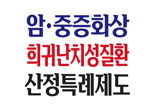 산정특례 제도 암, 심장 및 뇌혈관 질환, 중증화상, 중증외상 환자