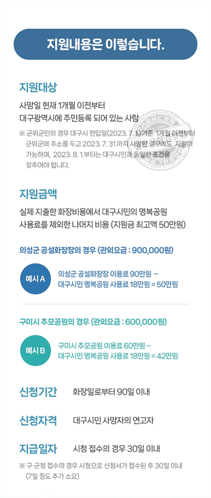 대구 화장터 화장장 명복공원 예약방법 주소 전화번호 이용요금