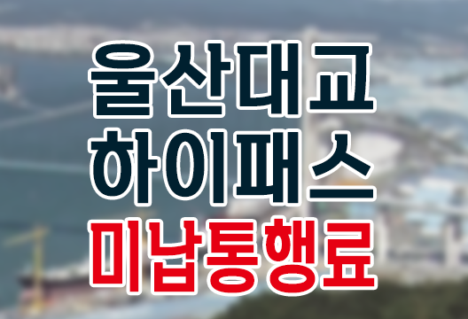 울산대교 울산하버브릿지 하이패스 미납통행료 납부 방법