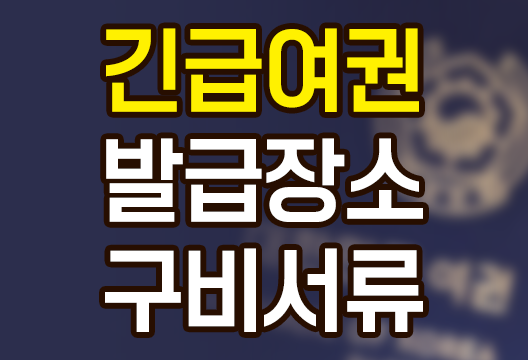 긴급여권 발급 기본구비서류 수수료 발급장소