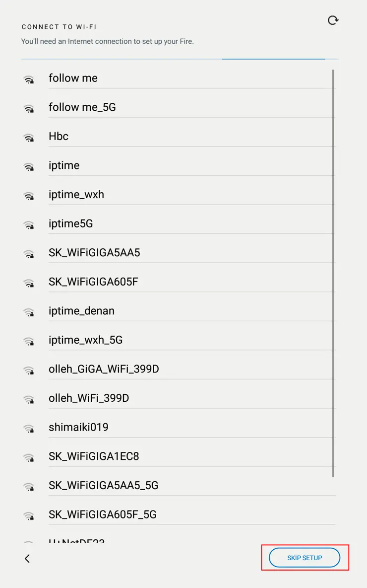 Amazon Fire HD 10 (2019) – 2 초기 부팅 WIFI 연결 없이 부팅하기