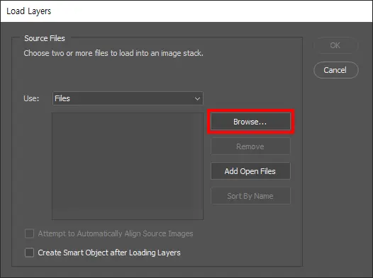 포토샵 한 프레임 안에 사진 레이어 한 번에 여러 장 불러오기