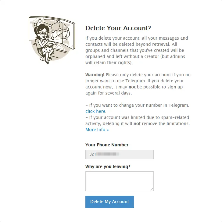텔레그램 회원 탈퇴(계정 삭제, Telegram Delete Account) 방법