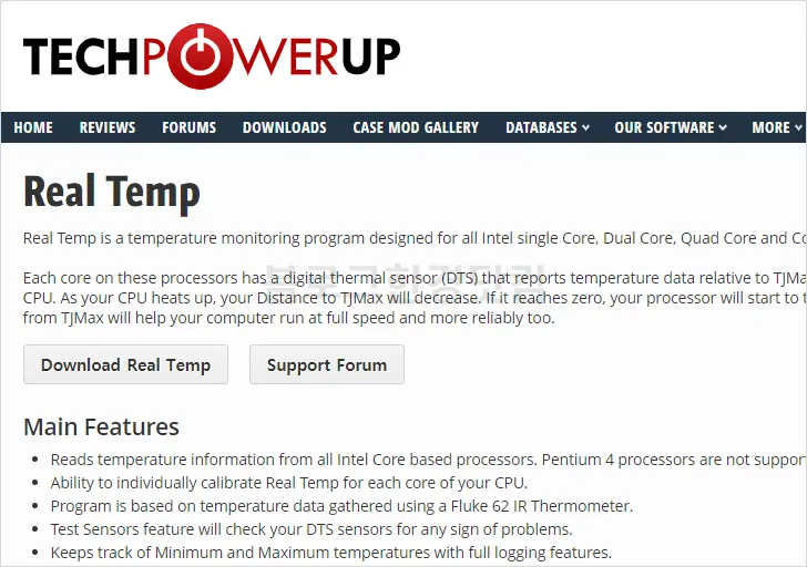 CPU 온도 측정, Real Temp 포터블