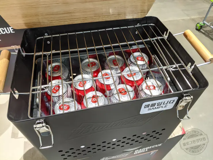 버드와이저 바베큐 그릴세트 원목도마 내돈내산