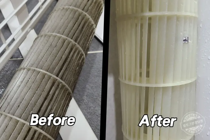 위니아 벽결이 에어컨 셀프 청소 블로워까지 곰팡이 제거  10만원 아낌