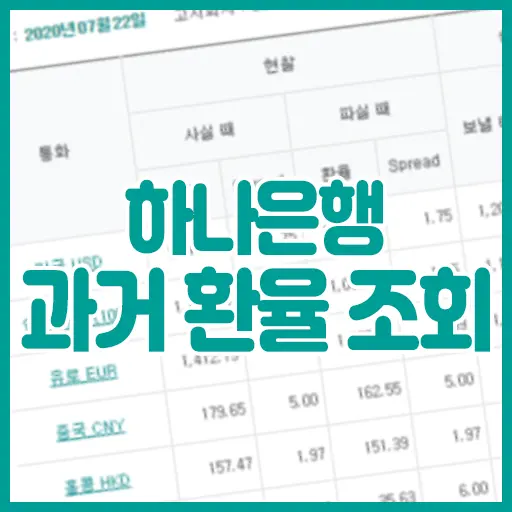 하나은행 과거 환율 조회하는 법