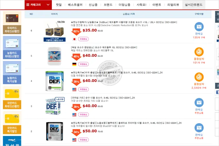 요소수 대란 걱정없이 해외 직구하기 엄청쉬움 주의