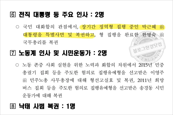 사면 복권이란? 박근혜 특별사면 복권 ‘있을 수 없는 일’