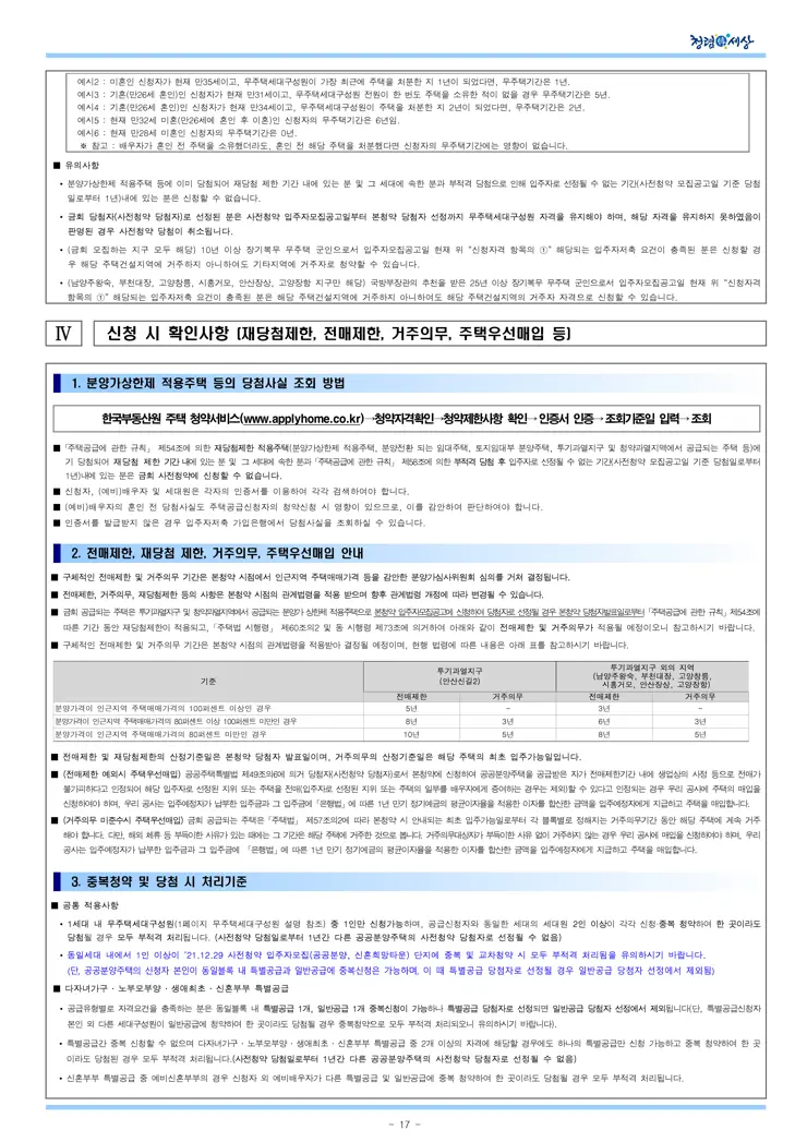 2021년 사전청약 4차지구 공공분양주택 입주자모집공고