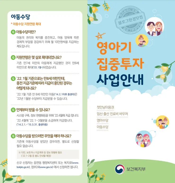 2022년 아이 출산 부모 필독! 영아기 첫 만남 2,000만원 꾸러미 신청
