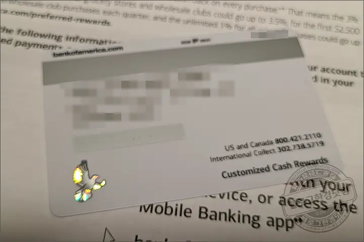 뱅크오브아메리카 신용카드 가족카드 온라인 신청 후 한국에서 수령