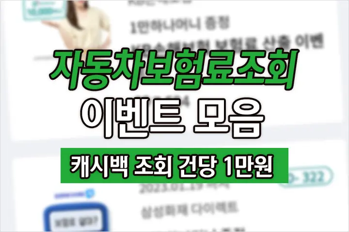자동차보험 조회 캐시백 사은품 많은 곳 하나머니 앱, 조회 결과 공개