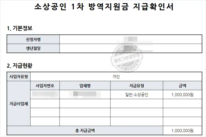 소상공인 방역지원금 1차 2차 온라인사업자(일반소상공인) 신청 후기