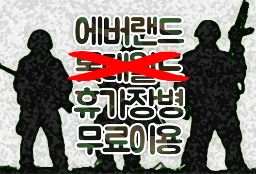 휴가중 군인 의경 해경 의무소방원 사회복무요원 에버랜드 롯데월드 무료이용