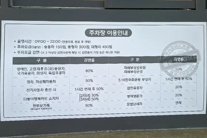 서울 어린이대공원 주차요금 할인정보