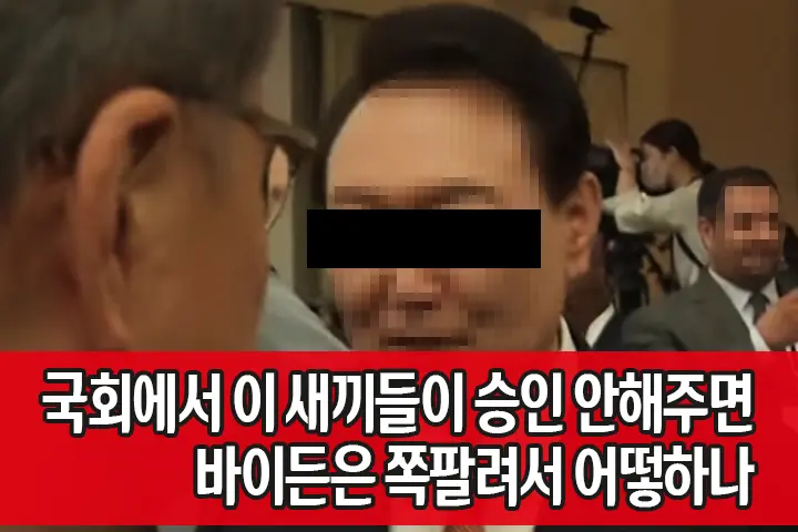 “국회에서 이 새끼들이 승인 안해주면 바이든 쪽팔려서 어떡하나” 방송사 유튜브 영상