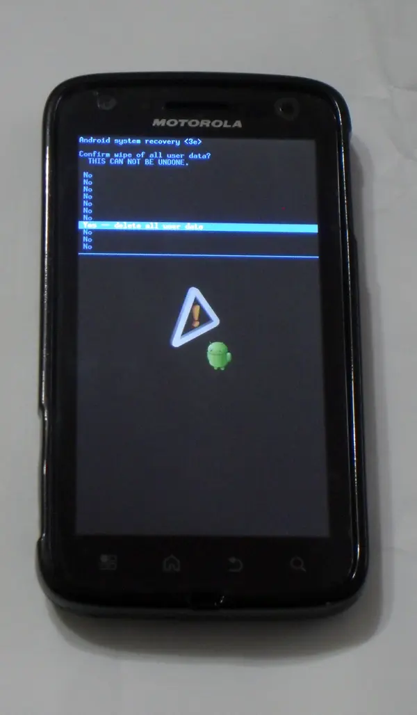 순정 모토로라 아트릭스 공초(공장초기화) 방법