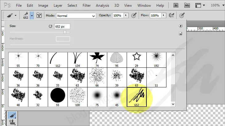 포토샵에서 브러쉬 만들기 및 워터마크, 낙관 설정 하는 법