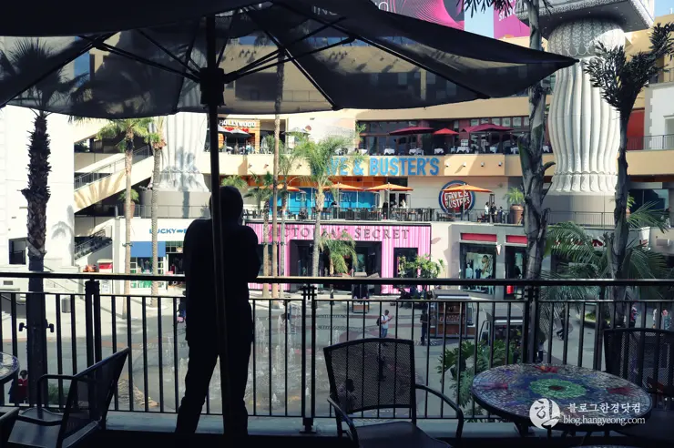 LA 많은 인파가 붐비는 할리우드 스타의 거리