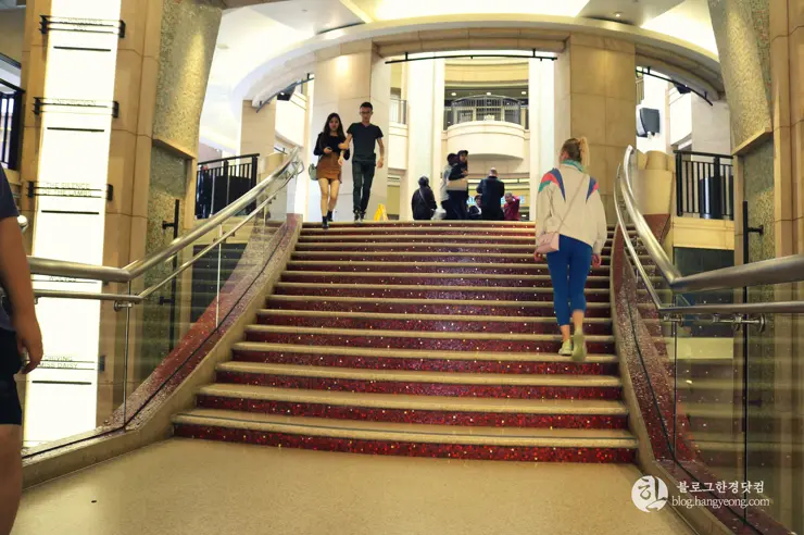 LA 많은 인파가 붐비는 할리우드 스타의 거리