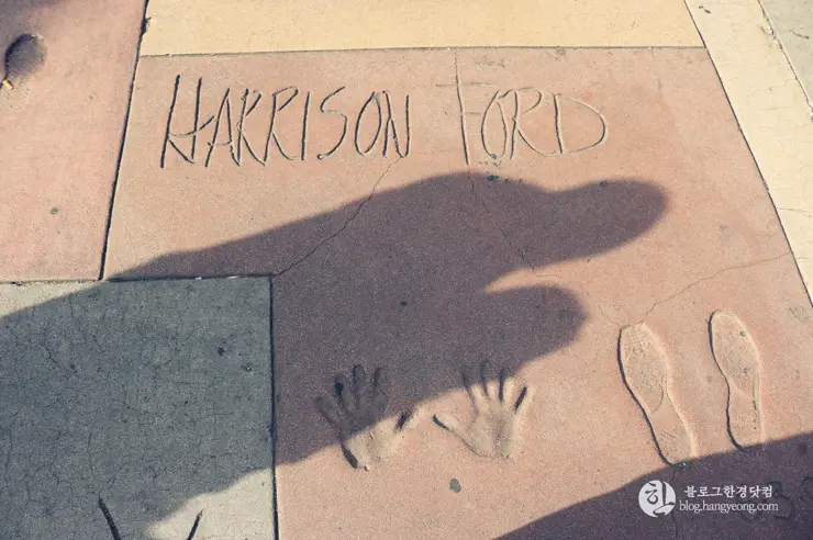 LA 많은 인파가 붐비는 할리우드 스타의 거리