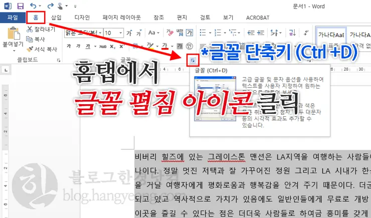 MS워드 자간/장평 늘이기, 줄이기