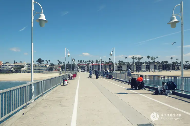 롱비치, 벨몬트 피어(Belmont Pier) 에서 낚시를 즐기다.