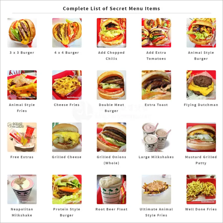 인앤아웃버거 메뉴판에 없는 시크릿/히든 메뉴