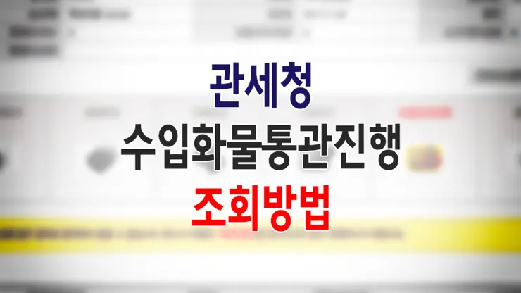 직구, 관세청 수입화물통관진행 조회하는 법