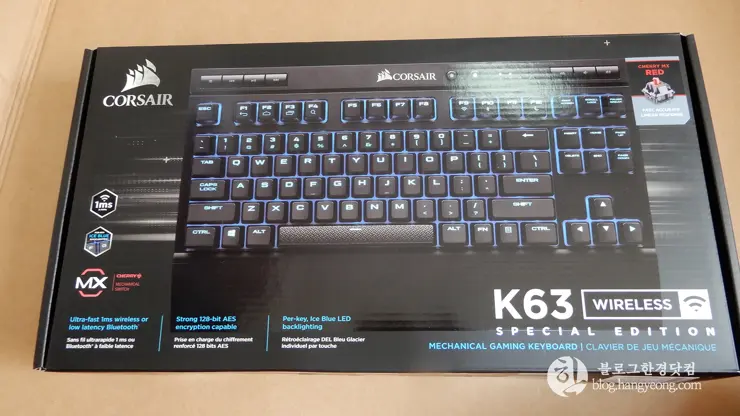 커세어 체리 적축 무선 기계식 K63 키보드 CORSAIR K63 Wireless Special Edition Mechanical Gaming Keyboard
